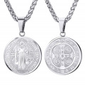 18K Gold und 316L Edelstahl Saint Benedict Medal Halskette Christliche sakramentale Schmuckgeschenk für Männer Frauen